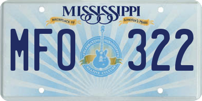 MS license plate MFO322