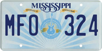 MS license plate MFO324