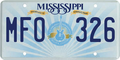 MS license plate MFO326