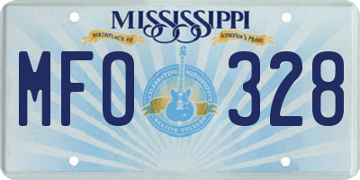 MS license plate MFO328