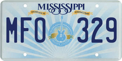 MS license plate MFO329