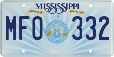 MS license plate MFO332