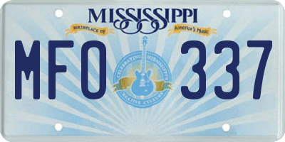 MS license plate MFO337