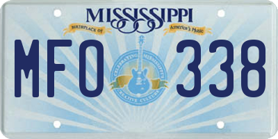 MS license plate MFO338