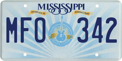 MS license plate MFO342