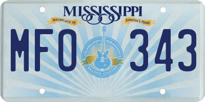 MS license plate MFO343