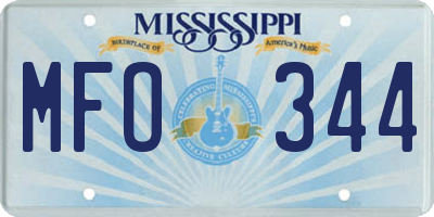 MS license plate MFO344