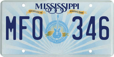 MS license plate MFO346
