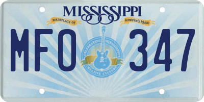 MS license plate MFO347