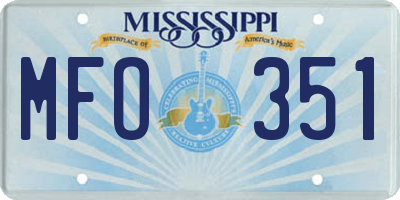 MS license plate MFO351