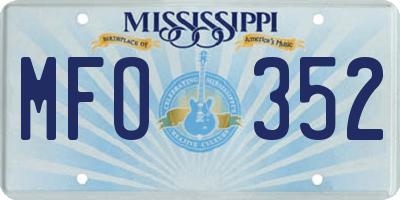 MS license plate MFO352