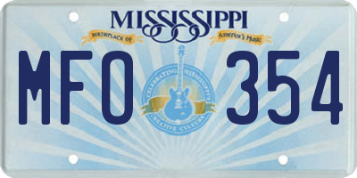 MS license plate MFO354
