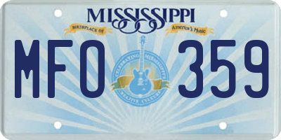 MS license plate MFO359