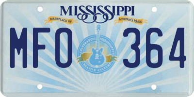MS license plate MFO364
