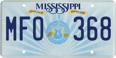 MS license plate MFO368