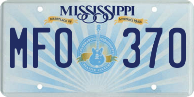 MS license plate MFO370