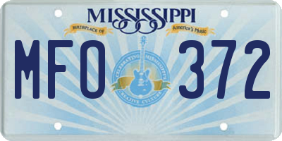 MS license plate MFO372