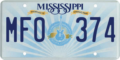 MS license plate MFO374