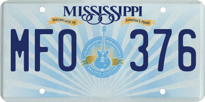 MS license plate MFO376