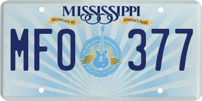 MS license plate MFO377