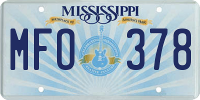 MS license plate MFO378