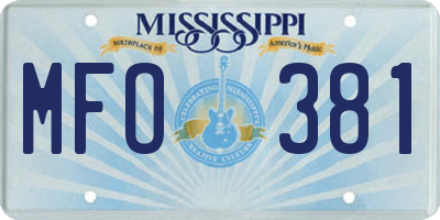MS license plate MFO381