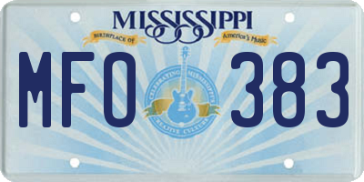 MS license plate MFO383