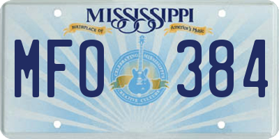 MS license plate MFO384