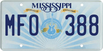 MS license plate MFO388