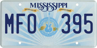 MS license plate MFO395