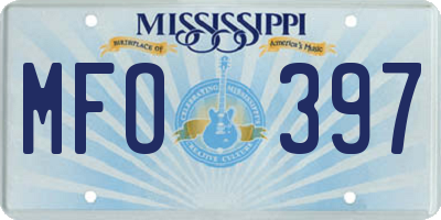 MS license plate MFO397
