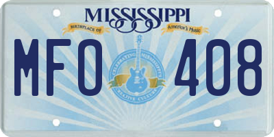 MS license plate MFO408