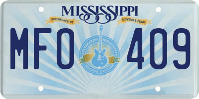 MS license plate MFO409