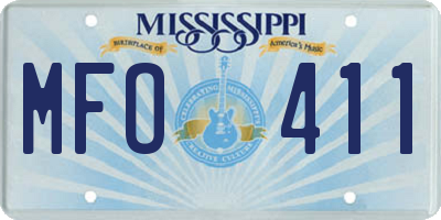 MS license plate MFO411