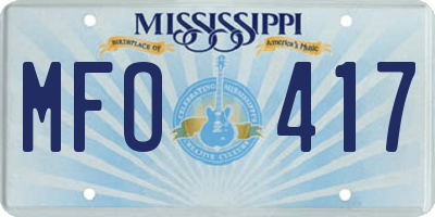 MS license plate MFO417