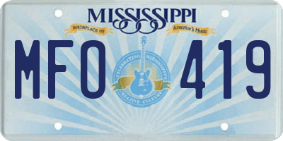 MS license plate MFO419