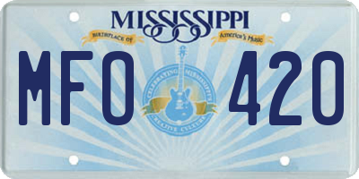 MS license plate MFO420