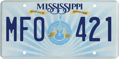 MS license plate MFO421