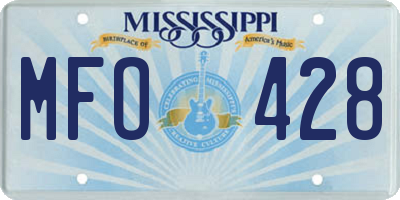 MS license plate MFO428