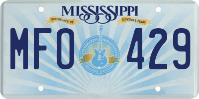 MS license plate MFO429
