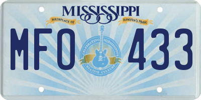 MS license plate MFO433