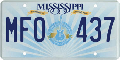 MS license plate MFO437