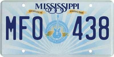 MS license plate MFO438