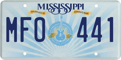 MS license plate MFO441