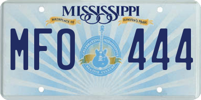 MS license plate MFO444