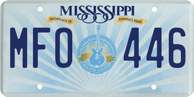 MS license plate MFO446