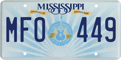 MS license plate MFO449