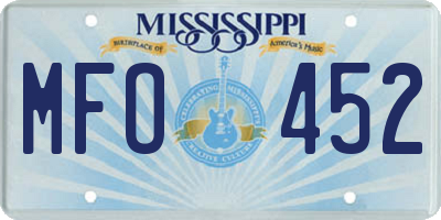 MS license plate MFO452