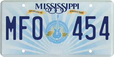 MS license plate MFO454