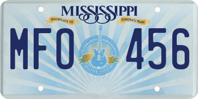MS license plate MFO456
